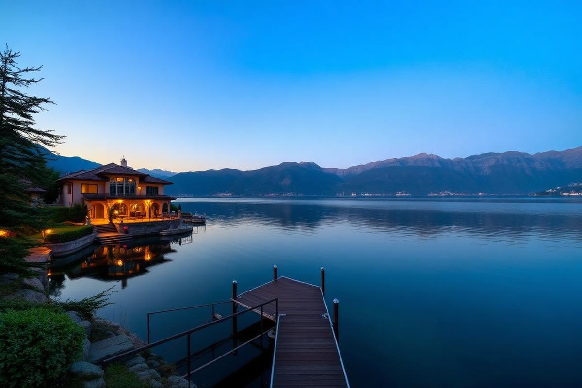 Villa fronte lago con darsena